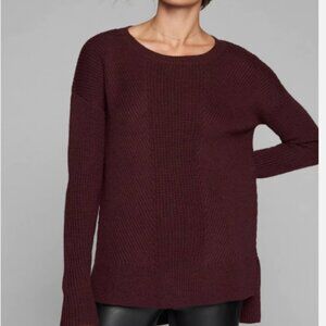 Athleta Small Maroon Merino Wool Crewneck Longline Sweater